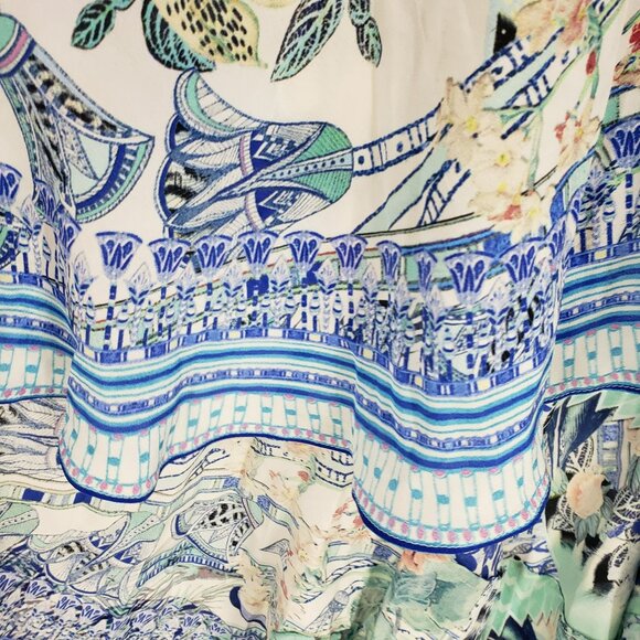 NWT Camilla Frill Sleeve Long Maxi Dress Wings of Luxor Blue Crystal Embellished - Picture 13 of 16